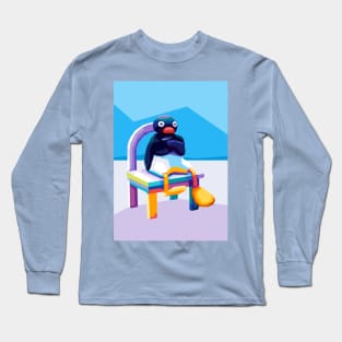 Angry Pingu Meme Pop Art Long Sleeve T-Shirt